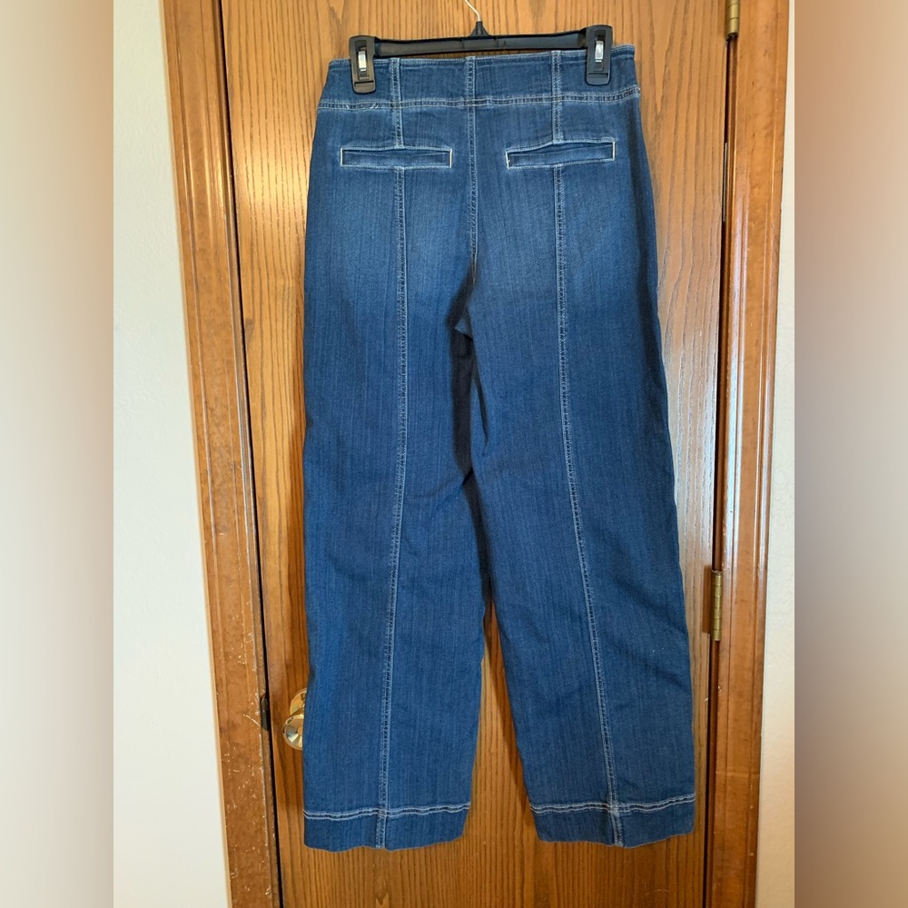 Chico’s Wide-Leg Pull On Women's Jeans - Dark Blue - Picture 2 of 6